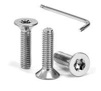 Tunejoy Viti a Testa Svasata M4 x 16 mm Vite Torx Bullone a Macchina in Acciaio Inox A2 V2A Viti a Testa Piatta con Chiavi a T20 Filettatura Completa 30 pezzi