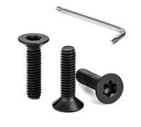 Tunejoy Viti a Testa Svasata M4 x 16 mm Vite Torx Nero Bullone a Macchina in Acciaio Inox A2 V2A Viti a Testa Piatta con Chiavi a T20 Filettatura Completa 30 pezzi
