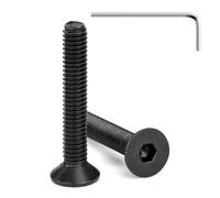 Tunejoy Viti a Testa Svasata M4 x 25 mm Nero Vite a Brugola Bulloni in Acciaio Inox A2 V2A Viti a Testa Piatta Norma DIN 7991 con Chiavi a Esagono Filettatura Completa 20 pezzi