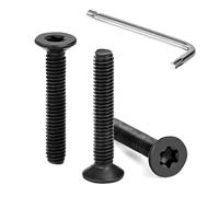 Tunejoy Viti a Testa Svasata M4 x 25 mm Vite Torx Nero Bullone a Macchina in Acciaio Inox A2 V2A Viti a Testa Piatta con Chiavi a T20 Filettatura Completa 30 pezzi