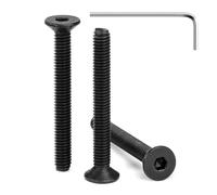 Tunejoy Viti a Testa Svasata M4 x 35 mm Nero Vite a Brugola Bulloni in Acciaio Inox A2 V2A Viti a Testa Piatta Norma DIN 7991 con Chiavi a Esagono Filettatura Completa 30 pezzi