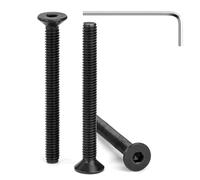 Tunejoy Viti a Testa Svasata M4 x 40 mm Nero Vite a Brugola Bulloni in Acciaio Inox A2 V2A Viti a Testa Piatta Norma DIN 7991 con Chiavi a Esagono Filettatura Completa 30 pezzi