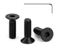 Tunejoy Viti a Testa Svasata M5 x 16 mm Nero Vite a Brugola Bulloni in Acciaio Inox A2 V2A Viti a Testa Piatta Norma DIN 7991 con Chiavi a Esagono Filettatura Completa 30 pezzi