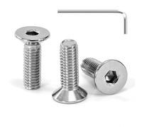 Tunejoy Viti a Testa Svasata M5 x 16 mm Vite a testa svasata Brugola Bulloni in Acciaio Inox A2 V2A Viti a Testa Piatta Norma DIN 7991 con Chiavi a Esagono Filettatura Completa 30 pezzi