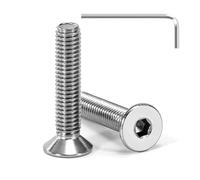 Tunejoy Viti a Testa Svasata M5 x 25 mm Vite a testa svasata Brugola Bulloni in Acciaio Inox A2 V2A Viti a Testa Piatta Norma DIN 7991 con Chiavi a Esagono Filettatura Completa 20 pezzi