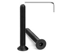 Tunejoy Viti a Testa Svasata M5 x 40 mm Nero Vite a Brugola Bulloni in Acciaio Inox A2 V2A Viti a Testa Piatta Norma DIN 7991 con Chiavi a Esagono Filettatura Completa 20 pezzi