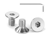 Tunejoy Viti a Testa Svasata M6 x 10 mm Vite a testa svasata Brugola Bulloni in Acciaio Inox A2 V2A Viti a Testa Piatta Norma DIN 7991 con Chiavi a Esagono Filettatura Completa 30 pezzi