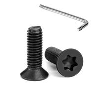 Tunejoy Viti a Testa Svasata M6 x 20 mm Vite Torx Nero Bullone a Macchina in Acciaio Inox A2 V2A Viti a Testa Piatta con Chiavi a T30 Filettatura Completa 20 pezzi