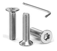 Tunejoy Viti a Testa Svasata M6 x 25 mm Vite Torx Bullone a Macchina in Acciaio Inox A2 V2A Viti a Testa Piatta con Chiavi a T30 Filettatura Completa 30 pezzi