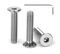 Tunejoy Viti a Testa Svasata M6 x 30 mm Vite a testa svasata Brugola Bulloni in Acciaio Inox A2 V2A Viti a Testa Piatta Norma DIN 7991 con Chiavi a Esagono Filettatura Completa 30 pezzi