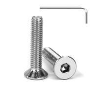 Tunejoy Viti a Testa Svasata M6 x 30 mm Vite a testa svasata Brugola Bulloni in Acciaio Inox A2 V2A Viti a Testa Piatta Norma DIN 7991 con Chiavi a Esagono Filettatura Completa 20 pezzi