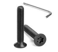 Tunejoy Viti a Testa Svasata M6 x 35 mm Vite Torx Nero Bullone a Macchina in Acciaio Inox A2 V2A Viti a Testa Piatta con Chiavi a T30 Filettatura Completa 20 pezzi
