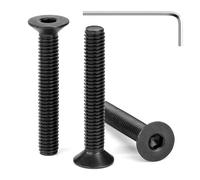 Tunejoy Viti a Testa Svasata M6 x 40 mm Nero Vite a Brugola Bulloni in Acciaio Inox A2 V2A Viti a Testa Piatta Norma DIN 7991 con Chiavi a Esagono Filettatura Completa 30 pezzi