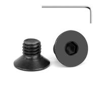 Tunejoy Viti a Testa Svasata M8 x 10 mm Nero Vite a Brugola Bulloni in Acciaio Inox A2 V2A Viti a Testa Piatta Norma DIN 7991 con Chiavi a Esagono Filettatura Completa 20 pezzi