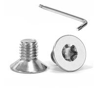 Tunejoy Viti a Testa Svasata M8 x 12 mm Vite Torx Bullone a Macchina in Acciaio Inox A2 V2A Viti a Testa Piatta con Chiavi a T40 Filettatura Completa 20 pezzi