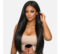 Tunfine 13x6 Full pizzo anteriore Drawstring parrucca umano capelli per le donne 200 densità glueless dritto parrucca capelli umano upgraded pre-tagliato pizzo parrucca donna brasiliana naturale 34