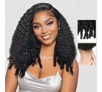Tunfine C-Side Part Burmese Curly Glueless Drawstring Wigs Human Hair 200% Density 6x6 merletto parrucca capelli umani pre-plucked pre-tagliato con spirale ricci, parrucca di colore naturale glueless