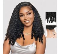 Tunfine C-Side Part Burmese Curly Glueless Drawstring Wigs Human Hair 200% Density 6x6 merletto parrucca capelli umani pre-plucked pre-tagliato con spirale ricci, parrucca di colore naturale glueless