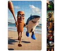 Tung Tung Tung Sahar, Puzzle di Carte, Italian Brainrot Animals Puzzle Giocattolo, Tour Puzzle in Famiglia, Serate di Giochi, Puzzle di Carta Come Regali per Gli Amici