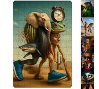 Tung Tung Tung Sahar, Puzzle di Carte, Italian Brainrot Animals Puzzle Giocattolo, Tour Puzzle in Famiglia, Serate di Giochi, Puzzle di Carta Come Regali per Gli Amici