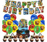Tung Tung Tung Sahur Anime Decorazioni di compleanno Tralalelo Tralala/Lirili Larila Figura Anime Cake Topper Banner Palloncini Divertente Tema Party Forniture