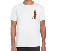 Tung Tung Tung Sahur Italian Brainrot Character MIni Logo T-Shirt Uomo Cotone, bianco, M