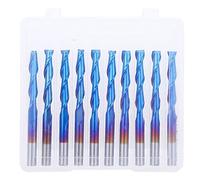 Tungsten Acciaio fresatura in acciaio Multer in 2 -fluto Bitto a spirale Testa blu Coating Blue Fare 10pcs 3,175x20mm