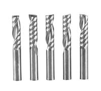 Tungsten Carburo di carburo a singolo flauto mulini a spirale bit di fresatura cnc 5pcs 6 mm gambo ad alta durezza taglio acrilico pvc mdf