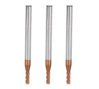 Tungsten Steel End Mill 3PCS | 4 Flute CNC Router Bit D2.5x8x4Dx50Lx4F | High Speed Metal Cutting Tool for Industrial Milling/Engraving/Aluminum