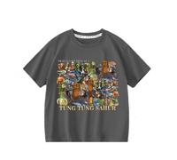 Tungtungsahur Ragazzi Estate Nuova T-Shirt, Italiano Cervello AI Animale Bambini Manica Corta Girocollo Top,Grigio,100cm