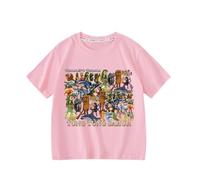 Tungtungsahur Ragazzi Estate Nuova T-Shirt, Italiano Cervello AI Animale Bambini Manica Corta Girocollo Top,Rosa,100cm