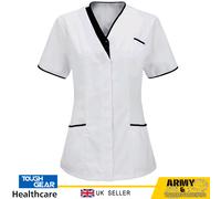 Tunic Top Con Zip Per Donne Operatrici Sanitarie V Collo Uniforme Ospedaliera