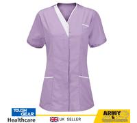 Tunic Top Con Zip Per Donne Operatrici Sanitarie V Collo Uniforme Ospedaliera