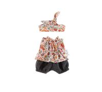 Tunica con pantaloncini e cintura per bambola 38 cm - prato fiorito