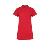 Tunica da Estetista per Spa e Salone di Bellezza Black Beauty - Tunica per Manicure e Massaggi, Uniforme Nero (Taglie 8-22), Rosso, 48