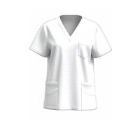 Tunica da infermiera da donna, tinta unita, con scollo a V, a maniche corte, con tasche, abbigliamento da lavoro, leggero, estivo, casual, vestibilità larga, abbigliamento da lavoro per