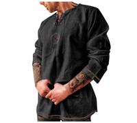 Tunica Medievale da Uomo, Cavaliere Tunica Medievale Vintage Costume da Crociato Cavaliere Templare Carnevale Costume Cospaly con Allacciatura Travestimento per Carnevale Costume con Cintura