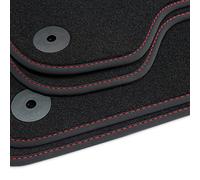 tuning-art 77s Exclusive tappetini compatibile con Audi Q7 4L 2006-2015, Cucitura:Rosso