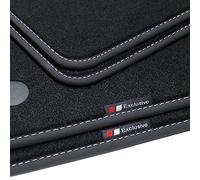 tuning-art BEF967 Exclusive Line Tappetini per Mercedes Classe E W213/ S213 2016-2023, Cucitura:Argento. Deluxe Velour