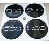 TUNING BORCHIE COPRIMOZZI ADESIVO 3D X 4 PEZZI 50 mm FIAT 500 EFFETTO CARBONIO