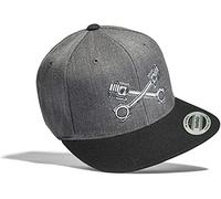 Tuning cap: Piston 2 - Flexfit Classic Snapback Basecap con Ricamo - Berretto Cappello Regalo Uomini Donne - Motorismo Tuner Auto Moto Biker Chopper Corse Automobilismo (Grigio)
