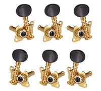 Tuning Machine Heads 6 Pezzi Destra Sinistra Chitarra Accordatura Peg Meccaniche Aperte Bottone Ovale Chitarra Folk Acustica Dorata