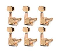 Tuning Machine Heads 6 Pz. Sintonizzazione Per Chitarra Tuner Tuner Machine Teste Testine Tuning PEG Machine Head Chrome-Gold-Black (Color : Gold 6R)