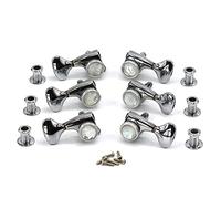 Tuning Machine Heads Chitarra Folk-elettrica Con Manopola A Cordella Completamente Chiusa Silver Inlaid Shell Bianco Con Chiusura A Chiocciola Quasi Mandrino