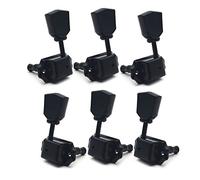 Tuning Machine Heads Mano Sinistra E Destra Chitarra Bloccaggio Corde Accordatura Pioli Teste della Macchina Pulsante Verdastro Cromato (Color : Black 3R3L)