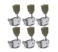 Tuning Machine Heads Mano Sinistra E Destra Chitarra Bloccaggio Corde Accordatura Pioli Teste della Macchina Pulsante Verdastro Cromato (Color : Chrome 6L)