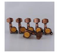 Tuning Machine Heads Sintonizzatori Per Chitarra Modelli Posteriore Blocco Posteriore Stringa Chitarra Elettrica Guitar Teste Antique Bronzo (Color : 6R)