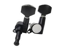 Tuning Piroli Per Chitarra 6 Pz/set Piroli Sigillati Con Bloccaggio Accordatori 3L3R 41 Chitarra Folk Grande Testa Macchina(Black)