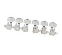 Tuning Piroli Per Chitarra Meccaniche Completamente Sigillate 3R3L Con Rapporto 15:1 Meccaniche Chiavi Di Accordatura Con Grande Bottone Esagonale Per Chitarra Acustica Ed Elettrica.(Chrome)