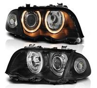 Tuning Tec Angel Eyes Frontscheinwerfer per BMW 3 E46 Limo Touring 98-01 Nero